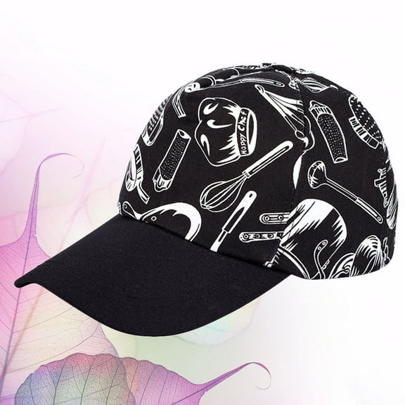Raindrops  Catering Black Baseball Cap Chef for Women Man and