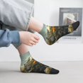 thumbnail image 2 of Fuzoiu Floral Rhino With Birds Print Adult Socks, Crew Moisture-wicking Socks, Unisex Cushion Crew Socks,Casual Sports Ankle Socks, 2 of 7
