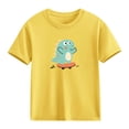 thumbnail image 7 of Piuwrlz Girl Graphic Shirts Tops Girls Short T-Shirts Sleeve Crew Neck Pullover Yellow Size 9-10 Years, 7 of 7