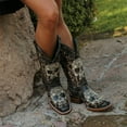 thumbnail image 6 of CORRAL Adult Female Floral Skull Embroidery & Studs Sq. Toe Boots, Color: Black/White, Size: 12, Width: M, 6 of 7