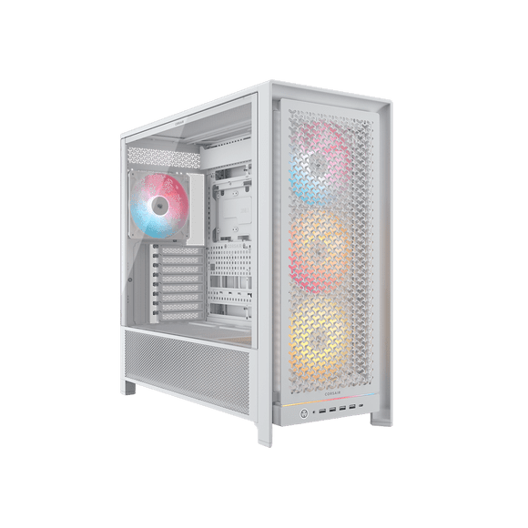 CORSAIR FRAME 5000D RS ARGB Modular High Airflow Mid-Tower PC Case, White – Fully Customizable Design – InfiniRail™ Fan Mounting System – Fits Multiple 360mm Radiators or a 420mm Radiator – Reverse M