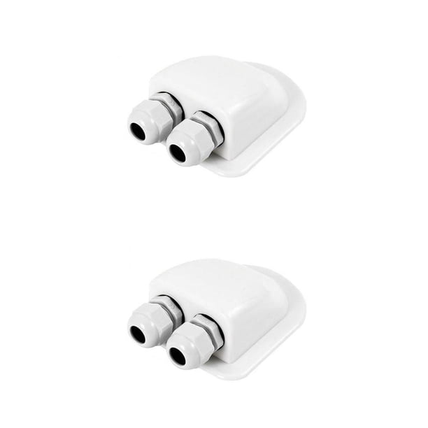 Riwesomey Glándula de entrada de cable doble del panel solar Conector de caja de plástico RV Barco Camper Autocaravana Piezas de sellado Accesorios Type2 NO2 Riwesomey CBP237585