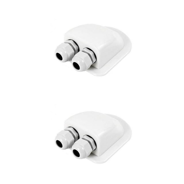 Guardoinrt Solar Panel Double Cable 2 Holes Entry Gland Plastic Box Portable RV Boat Campervan Caravans Camper Motorhome Sealing White 2Set
