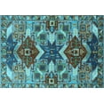 thumbnail image 1 of Ahgly Company Machine Washable Indoor Rectangle Oriental Light Blue Industrial Area Rugs, 2' x 3', 1 of 4