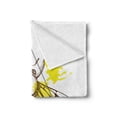 thumbnail image 2 of Queen Bee Soft Flannel Fleece Throw Blanket, Makhenda Patterned Bee on Color Splashed Background Hand Drawn Doodle Sketch, Cozy Plush for Indoor and Outdoor Use, 50" x 60", Brown Yellow, by Ambesonne, 2 of 5