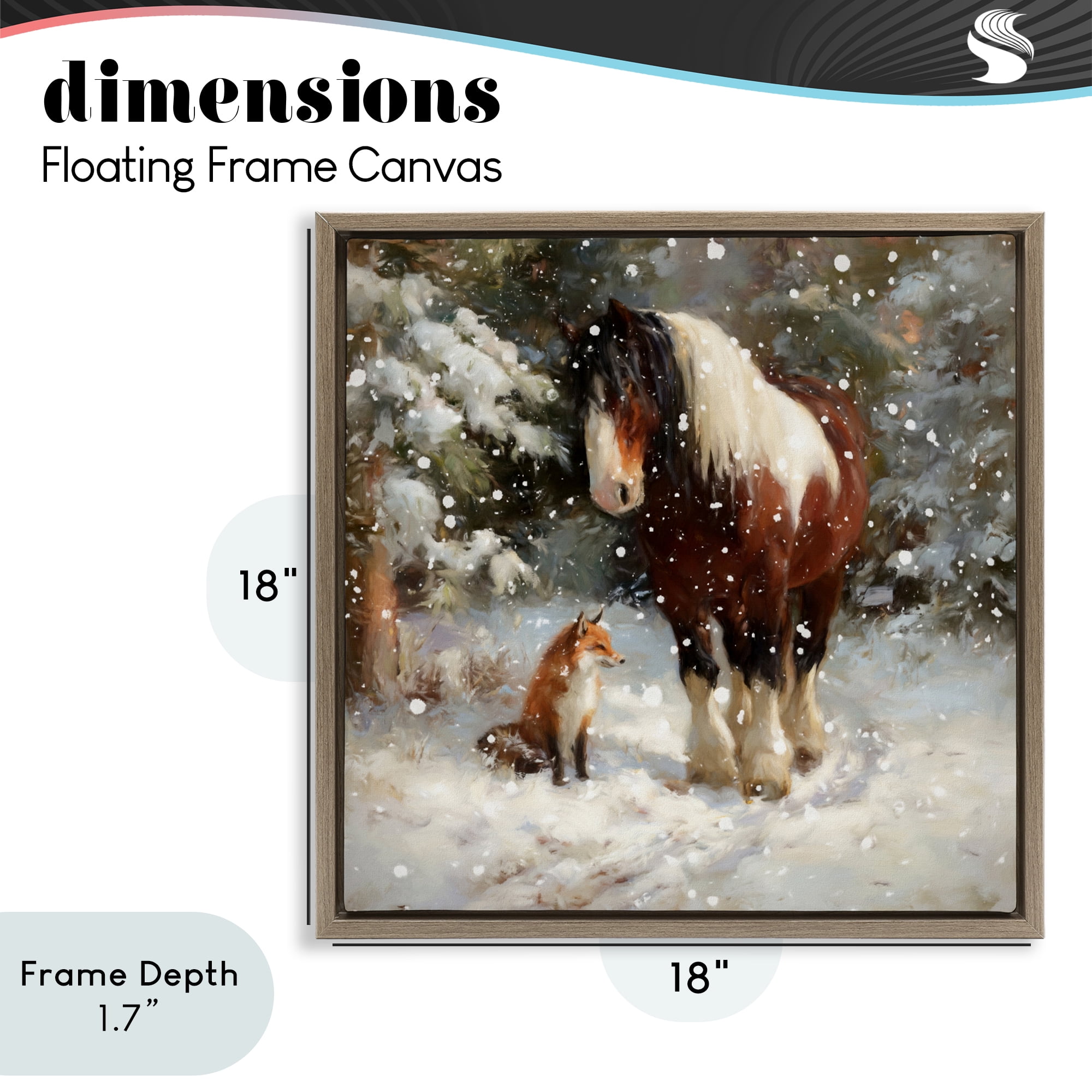 Stupell Industries The Horse & The Fox Brown Framed Floater Canvas Wall Art, design by Tina LeCour