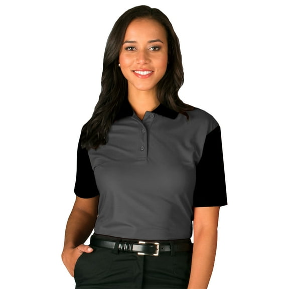 BlueGeneration Ladies Il-50 Color Block Polo - Graphite Extra Large Solid