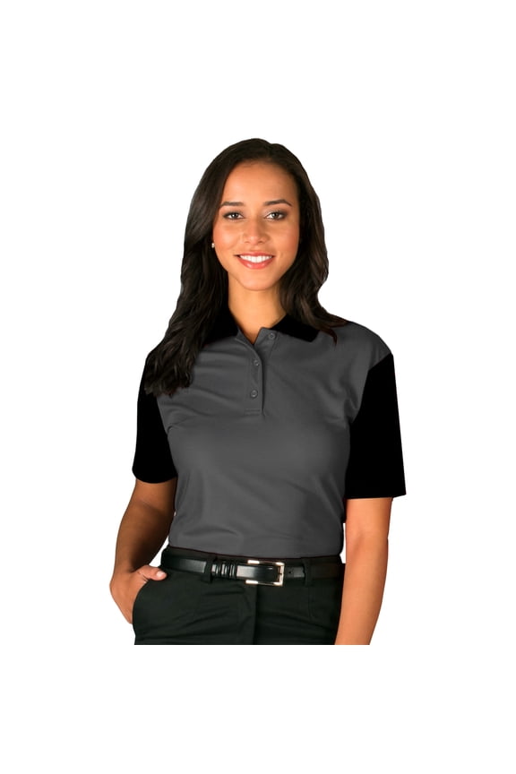 BlueGeneration Ladies Il-50 Color Block Polo - Graphite Large Solid