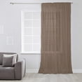 thumbnail image 3 of Pure Brown Semi Sheer Curtains Drapes for Living Room, Bedroom, French Doors Window 54 Inches Long, Simple Solid Color Rod Pocket Chiffon Curtain Drapery Voile Draperies Panel, 3 of 6