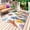 White, variant on Cartoon Children's Day Outdoor Rug for Patio/Deck/Porch, Non-Slip Large Area Rug 5 x 7 Ft, Colorful Handprints Abstract Art Indoor Outdoor Rugs Washable Area Rugs, Camping Rug Carpet Runner