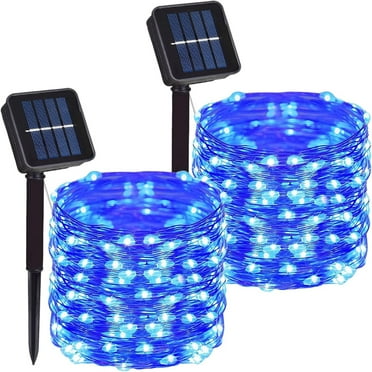 4 Pack Solar Christmas String Lights Outdoor, Total 160 FT 400 LED Copper Wire Outdoor Waterproof Solar String Lights For Patio Yard Tree Wedding Decorations(Blue)