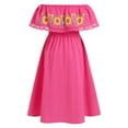 thumbnail image 3 of IDOPIP Mexican Dress for Girls Off-Shoulder Sunflower Print Drape Traditional Fiesta Ethnic Dresses, 3 of 8