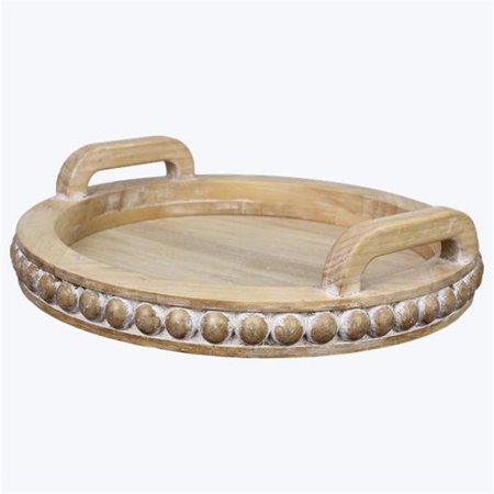 

Youngs 11588 Wood Tray with Blessing Bead Trim