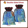 thumbnail image 2 of Rocae Peacock Print Christmas Drawstring Linen Gift Bag with Drawstrings Treat Bag Goody Present Bags for Christmas Party Favor, 2 of 8