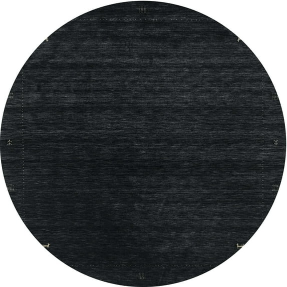 Ahgly Company Machine Washable Indoor Round Contemporary Gunmetal Green Area Rugs, 9' Round