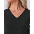 thumbnail image 5 of DARING DIVA Women's Elegant Sequin Long Sleeve V Neck Sparkly Tops XS Black Silver, 5 of 6
