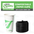 thumbnail image 4 of [25 Pack] 20 oz Compostable Paper Cups with Black Dome Lids - Biodegradable Disposable White Paper Coffee Cups PLA Lined - Eco-friendly Hot and Cold Drinking Cups, 4 of 8