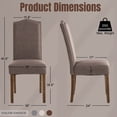 thumbnail image 5 of Dining Chairs Brown Modern Upholstered Fabric Dining Chairs with Nailhead Trim, Set of 2, 5 of 10