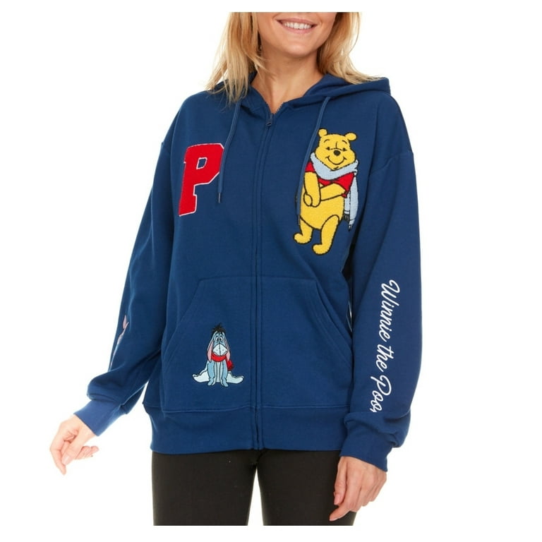 Winnie The Pooh Ladies Character Holiday Full Zip Up Hoodie Small
