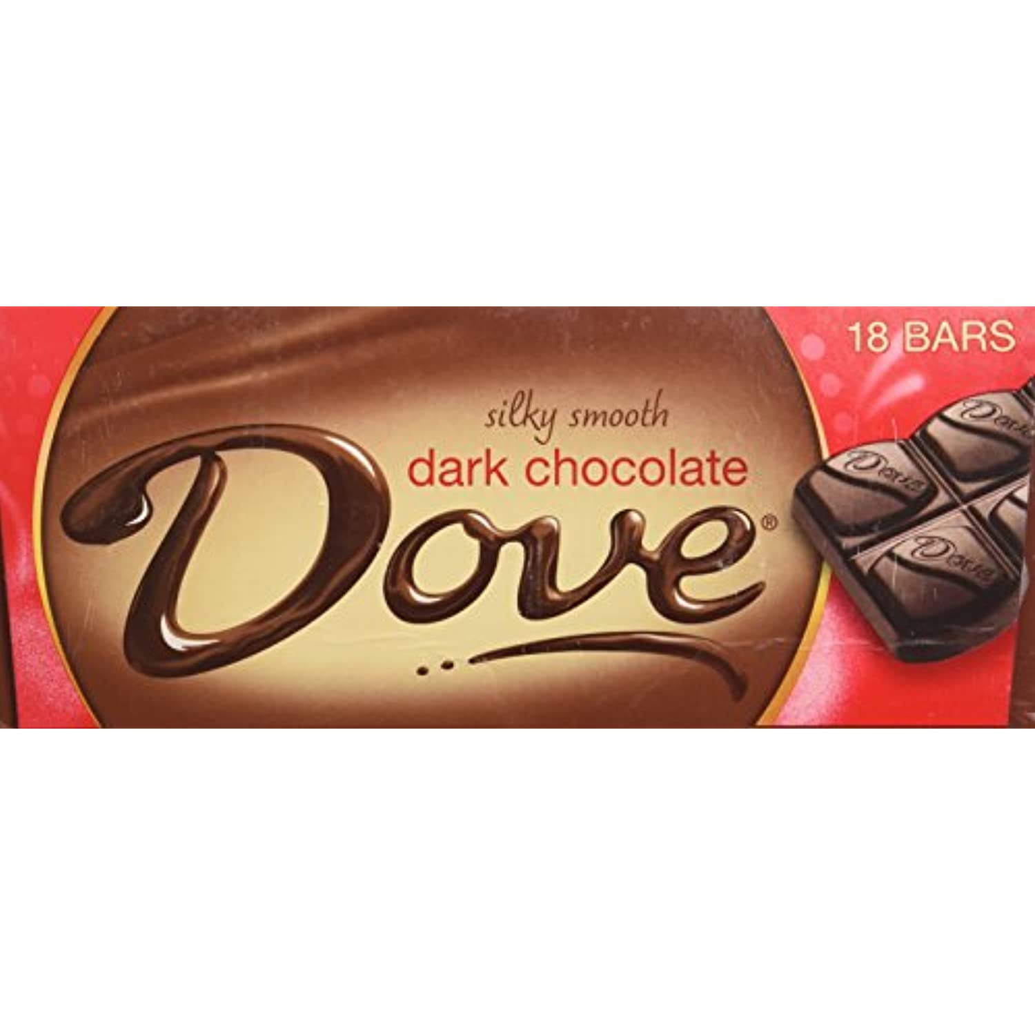 Dove Dark Chocolate Bars Silky Smooth 18 Count of 1.44 Oz Bars