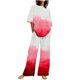 thumbnail image 1 of Conjunto Corto para las Mujeres Casual Suelto Encaje Casa Pantalones Impresos Y Blusa de Cuello Redondo de Dos Piezas, 1 of 5