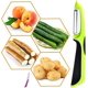 thumbnail image 2 of Juego de piezas de pelador de verduras, peeler de manzana profesional, cuchillo para pelar frutas, pelador de verduras para cocina, pelador de patatas de acero inoxidable (rosa, verde) Feliz Sencillez, 2 of 5