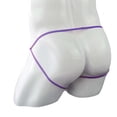 thumbnail image 3 of WZXFASHION Mens Open Front Mesh G String Pouch Underwear Panties T-Back Thong Bikini Intimates Purple XL, 3 of 6