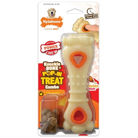 UPC: 0018214848936 | Nylabone Power Chew Knuckle Bone & Pop-In Treat Toy Chicken Large/Giant – Up to 50 lbs.