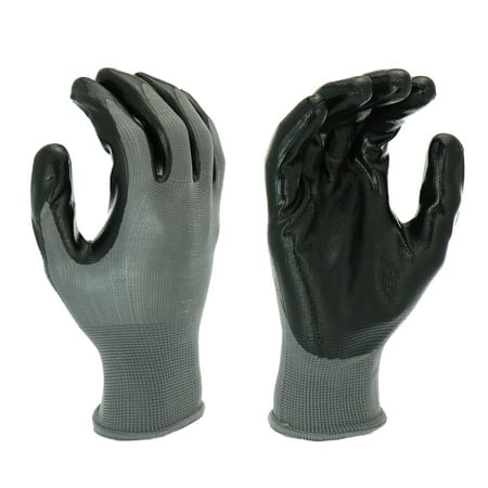 Hyper Tough Multipurpose Nitrile-Grip Gloves, Medium Duty, 3 Pair, Large,