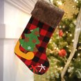 thumbnail image 3 of Christmas Stocking Cartoon Plaid Large Cute Tree Hanging Stocking Cuff Stocking, 3 of 10