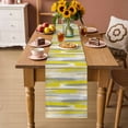thumbnail image 2 of Yellow Gray Stripes Table Runner - 90 Inch Long Watercolor Modern Abstract Minimalist Cotton and Linen Blended Dress Scarves Farmhouse Table Runner for Kitchen Dining, Coffee Table, 13" x 90", 2 of 8