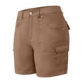 thumbnail image 5 of Mohiass Cargo Shorts Women Knee Length Hiking High Waisted Shorts Pull on Casual Trendy Summer Bermuda Shorts with Pockets Khaki XL, 5 of 6
