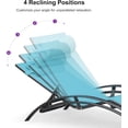thumbnail image 6 of PURPLE LEAF Patio Chaise Lounge Chair Set with 2 Side Table Outdoor Pool Adjustable Recliner Chairs for Outdoor Beach Poolside Sunbathing Tanning Lounger，Turquoise Blue, 6 of 9