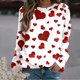 thumbnail image 2 of Camisas para mujer Cuello redondo Sudaderas gráficas Corazón Amor Jersey Casual Manga larga Regalo Tops Blusa Pompotops gfhjh17646, 2 of 5