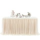thumbnail image 5 of Faldas de mesa de tul blanco para decoración de mesa de baby shower Falda de mesa de tul para tartas Mesas de cumpleaños, bautizos y bodas L 275 x H 76 cm, 5 of 7