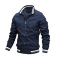 thumbnail image 2 of Veste Bomber Universitaire pour Hommes Veste Décontractée Légère à Fermeture Éclair Coupe-Vent, 2 of 2