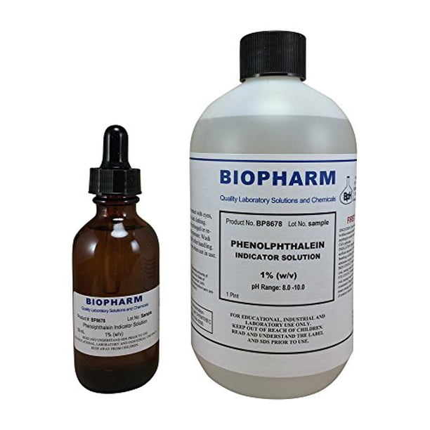 Phenolphthalein pH Indicator 1% Solution â€” One 500 mL (1.06 Pint