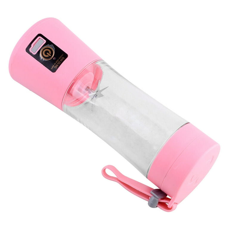 Hinzonek Portable Mini Juicer Cup, 6-Blade Personal Blender, Smoothie  Maker, Pink, 380ml