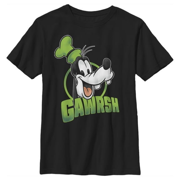 Boy's Mickey & Friends Goofy Gwarsh Graphic Tee Black Small