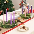 thumbnail image 3 of Waipfaru Christmas Wreath Advent Ring Candle Holder with 4 Flameless Candles,Christmas Advent Wreath and Candles Set for Winter Holidays Home Decor, 3 of 8