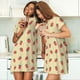 thumbnail image 4 of Fotbe Strawberries Bata de Dormir para Mujer con Estampado, Camisón de Algodón de Manga Corta, Ropa de Dormir Casual, 4 of 6