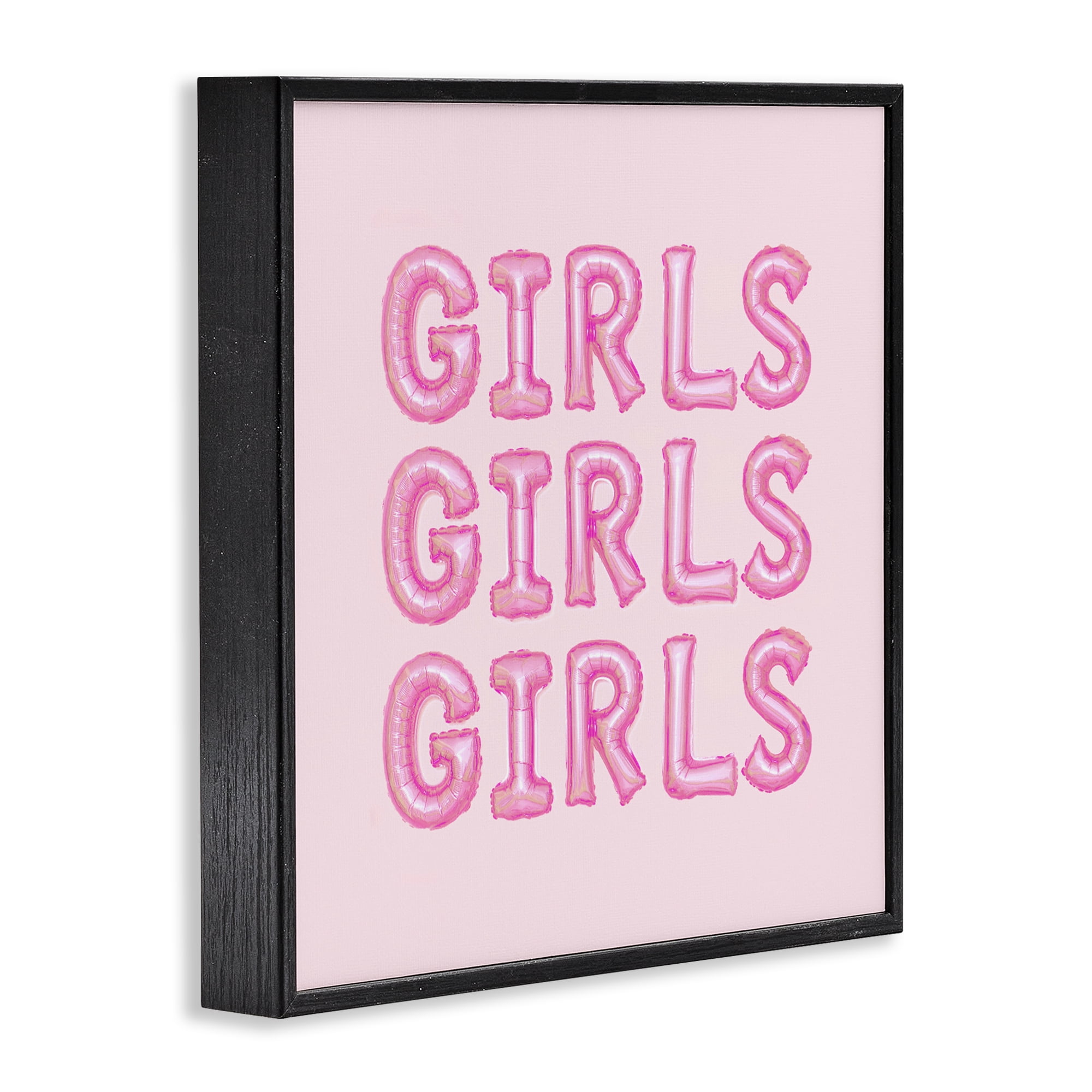 Stupell Industries Girls Letters Party Balloons Black Framed Giclee Art, design by LISH Creative