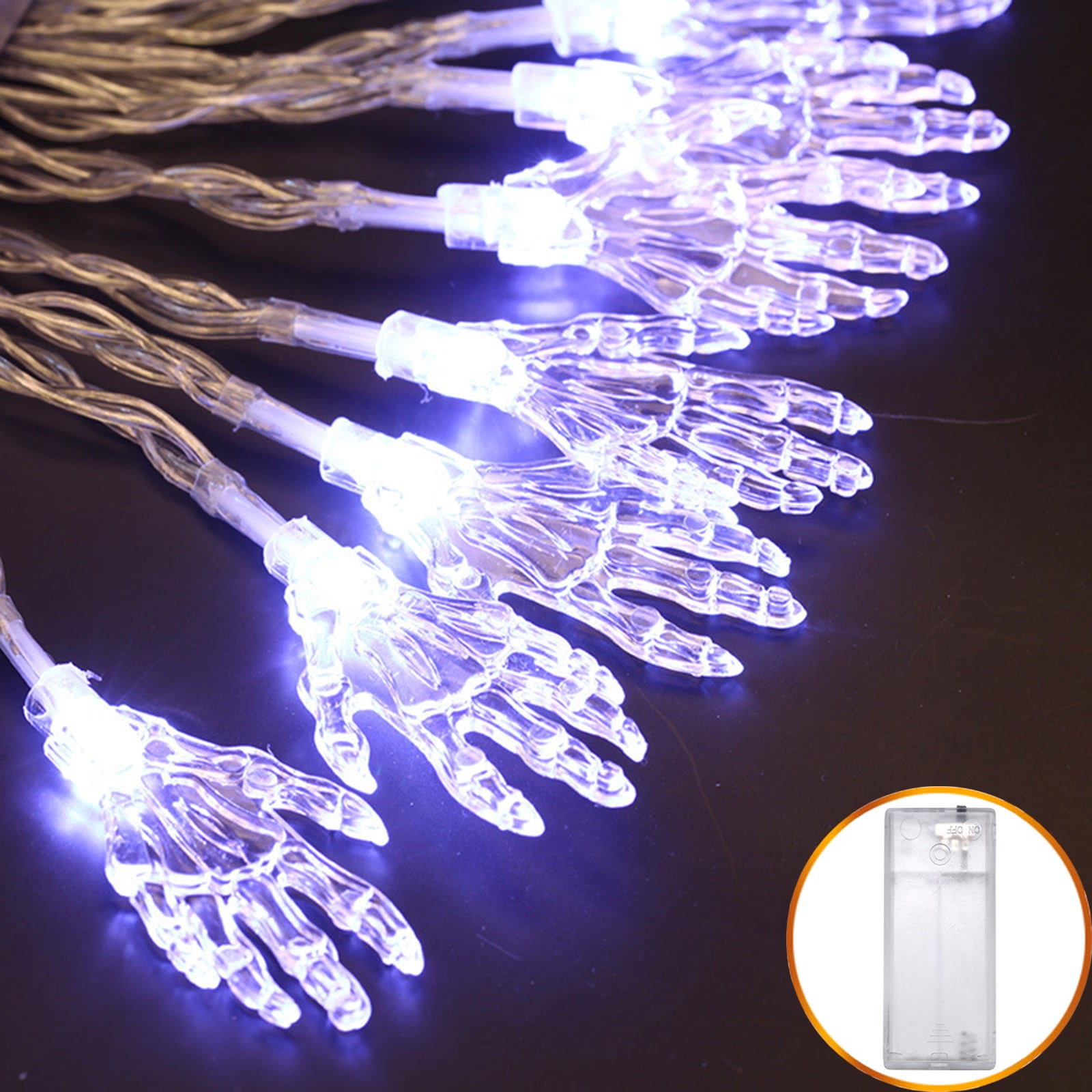 Fridja Halloween String Lights 3.9ft 10 LEDs Skeleton Hands String