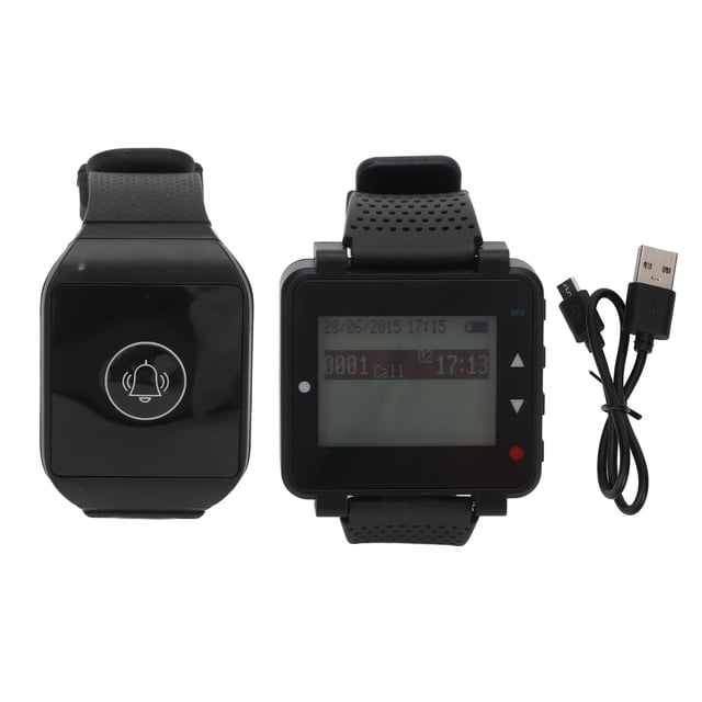 Reloj inalámbrico para cuidadores, tecnología inalámbrica RF 1 a 1, batería recargable extraíble, resistente al agua, reloj para cuidadores con llamadas