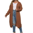 thumbnail image 2 of Cardigans Longs pour Femmes, Manches Longues, Couleur Unie, Veste Tricotée, Chemises d'Automne en Liquidation, 2 of 6