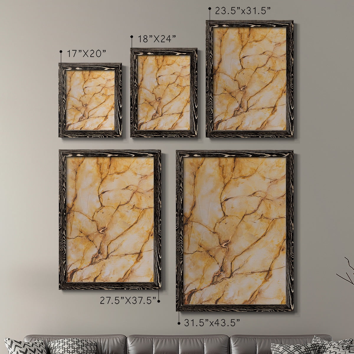 Yellow Marble I - Premium Framed Canvas 2 Piece Set - Ready to Hang