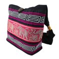 thumbnail image 3 of NOVICA Cotton blend shoulder bag, 'Thai Elephants in Ruby', 3 of 8