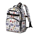 thumbnail image 2 of Baseball Characters White Pattern Backpack for School, Cute School Bag with Adjustable Shoulder Straps and Padded Back, 15.25"x11.5"x5.25", 2 of 5