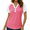 Multicolor1, variant on Women's Casual Henley Shirt Short Sleeve Color Block Button Up V-Neck Tee Tops for Summer