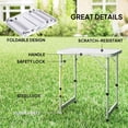 thumbnail image 4 of Folding Adjustable Patio Picnic Table Portable Camping Dining Lunch Table Aluminum Frame Silver, 4 of 7
